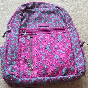 Vera Bradley Pink and Green Floral Backpack